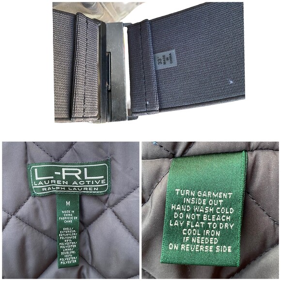 Lauren Ralph Lauren Active Silver/Gray Jacket Zipper/Snaps/Belt front closure M - Picture 9 of 11